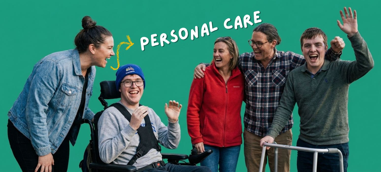 Personal care, an Asina support worker helping participants at home