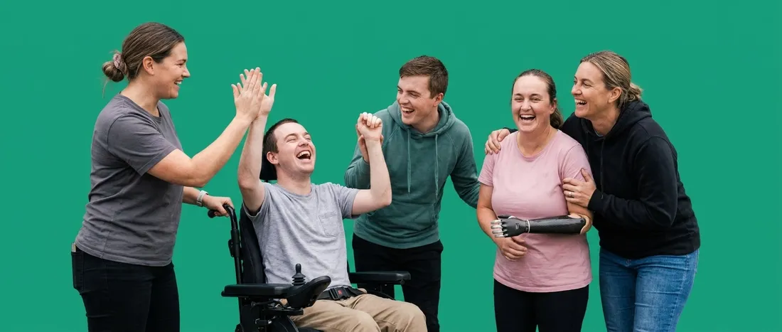 Social support, Asina support workers and participants sharing a laugh